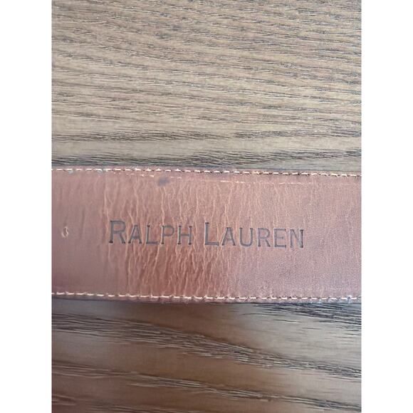 Ralph Lauren brown crocodile embossed leather Belt Sz M fits 35